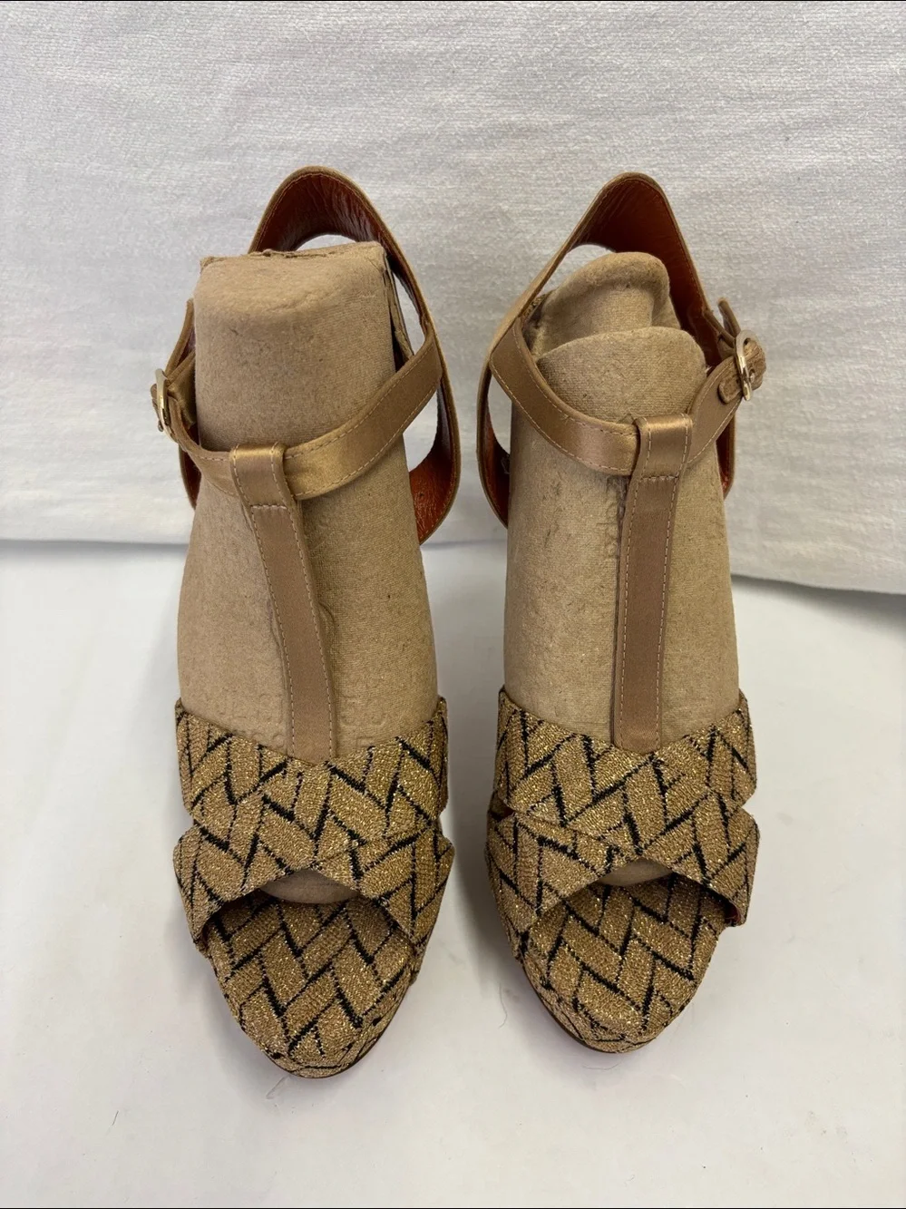 Missoni Chevron Open Toe Platform Heels